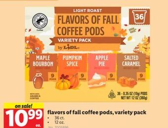 Lidl Flavors of fall coffee pods, variety pack offer