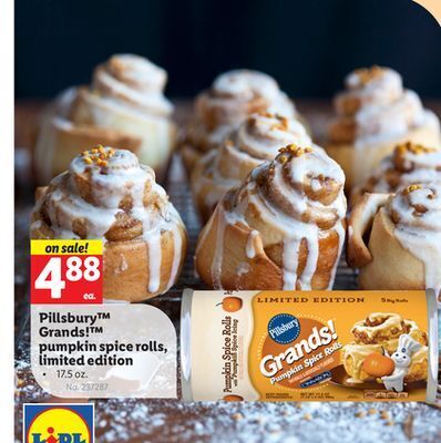 Lidl Pillsbury grands! pumpkin spice rolls, limited edition offer