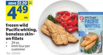 Lidl Frozen wild pacific whiting, boneless skin-on fillets offer