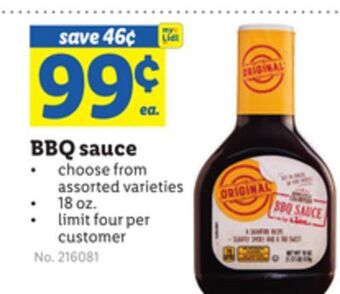 Lidl Bbq sauce offer