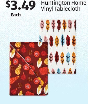Aldi Huntington home vinyl tablecloth offer