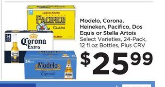 Food 4 Less Modelo, corona, heineken, pacifico, dos equis or stella artois offer