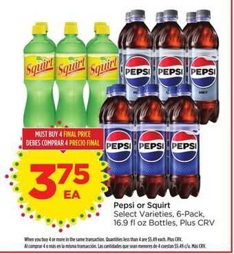 Food 4 Less Pepsi or squirt offer