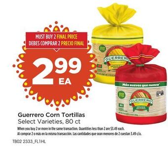 Food 4 Less Guerrero corn tortillas offer