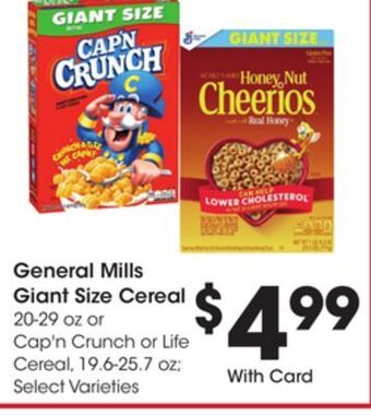 Ralphs General mills giant size cereal offer