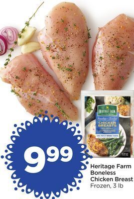 Food 4 Less Heritage farm boneless chicken breast offer