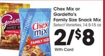 Ralphs Chex mix or gardetto's family size snack mix offer