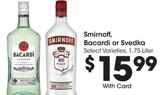 Ralphs Smirnoff, bacardi or svedka offer