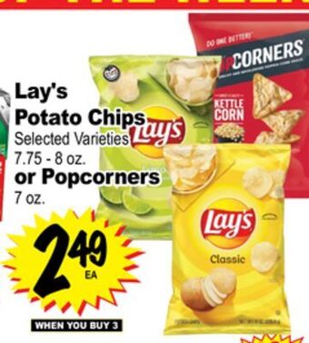 Superior Grocers Lay's potato chips 7.75-8 oz. or popcorners 7 oz offer