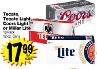 Superior Grocers Tecate, tecate light, coors light or miller lite 18 pack offer