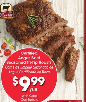 Ralphs Certified angus beef seasoned tri-tip roasts offer