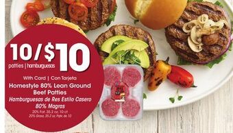 Ralphs Homestyle 80% lean ground beef patties offer