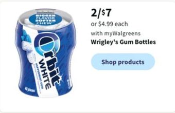 Walgreens Wrigley's gum bottles offer