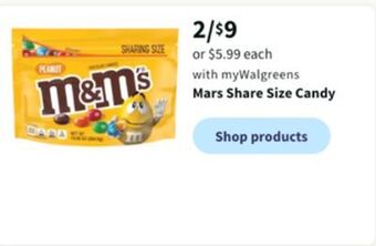 Walgreens Mars share size candy offer