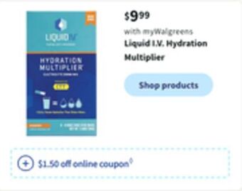 Walgreens Liquid i.v. hydration multiplier offer