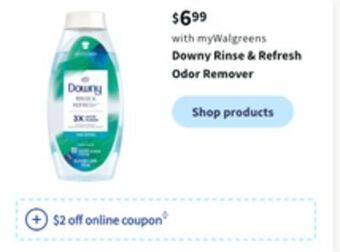 Walgreens Downy rinse & refresh odor remover offer