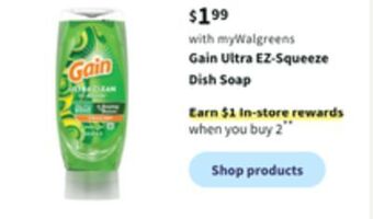 Walgreens Gain ultra ez-squeeze dish soap offer