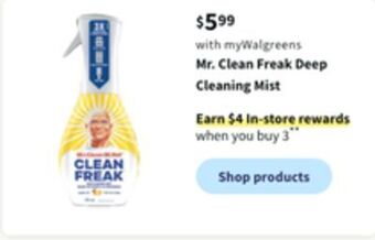 Walgreens Mr. clean freak deep cleaning mist offer