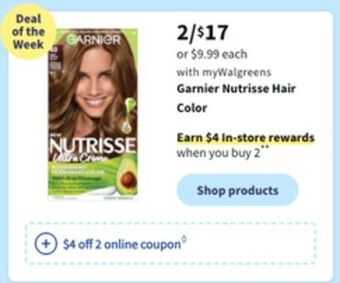 Walgreens Garnier nutrisse hair color offer