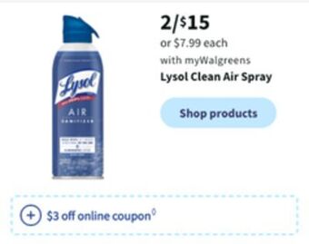 Walgreens Lysol clean air spray offer