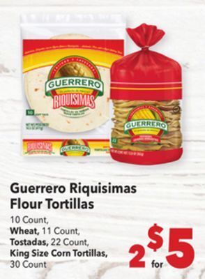 Vallarta Supermarkets Guerrero riquisimas flour tortillas offer