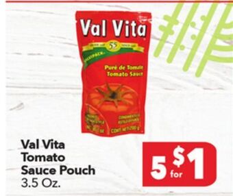 Vallarta Supermarkets Val vita tomato sauce pouch offer