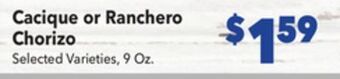 Vallarta Supermarkets Cacique or ranchero chorizo offer
