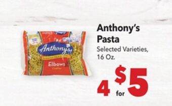 Vallarta Supermarkets Anthony's pasta offer