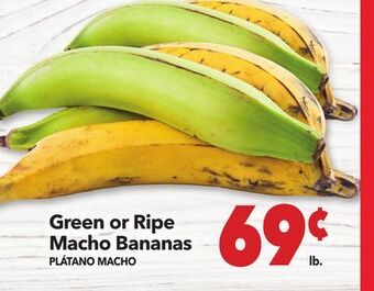 Vallarta Supermarkets Green or ripe macho bananas/platano macho offer