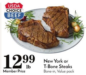 Pavilions New york or t-bone steaks offer