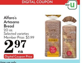 Pavilions Alfaro's artesano bread offer