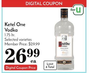 Pavilions Ketel one vodka offer