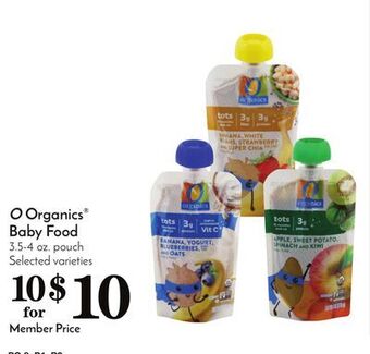 Pavilions O organics baby food offer