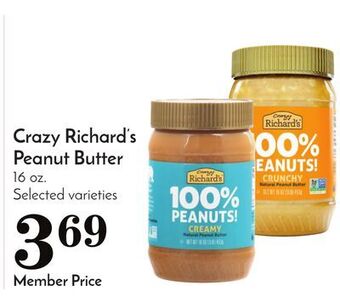 Pavilions Crazy richard's peanut butter offer
