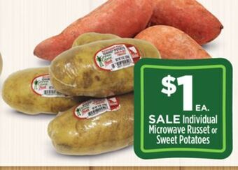 Dollar General Individual microwave russet or sweet potatoes offer