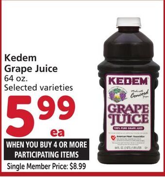 Vons Kedem grape juice offer