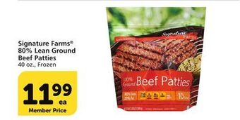 Vons Signature farms 80% lean ground beef patties offer