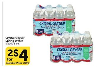 Vons Crystal geyser spring water offer