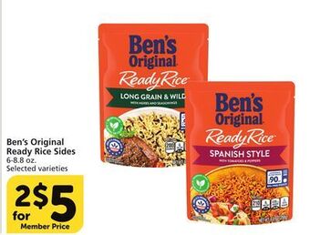 Vons Ben's original ready rice sides offer