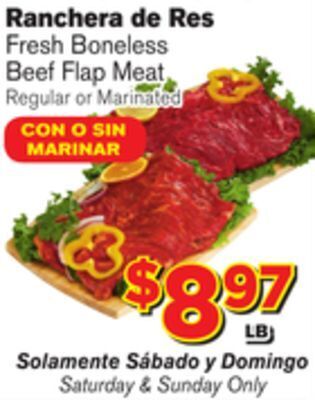 El Super Fresh Boneless beef flap meat offer