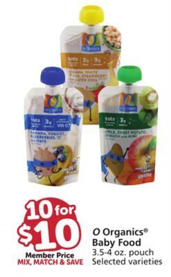 Vons O organics baby food offer