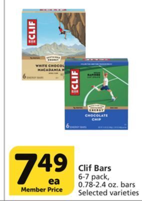 Vons Clif bars offer