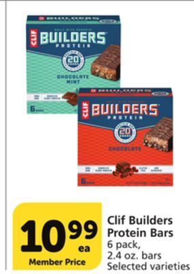 Vons Clif builders protein bars offer