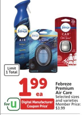 Vons Febreze premium air care offer