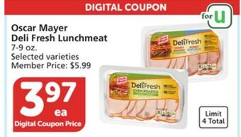 Vons Oscar mayer deli fresh lunchmeat offer