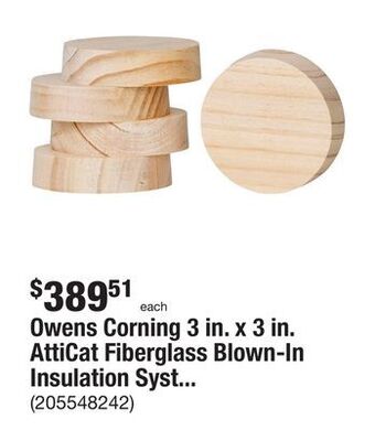 The Home Depot Owens corning 3 in. x 3 in. atticat fiberglass blown-in insulation system wood wall plugs (400-pieces/carton) offer