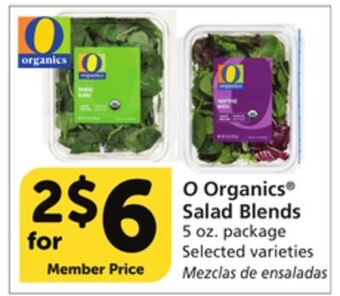 Albertsons O organics salad blends offer