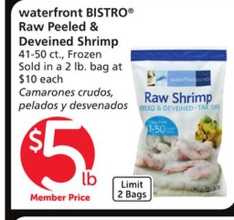 Albertsons Waterfront bistro raw peeled & deveined shrimp offer