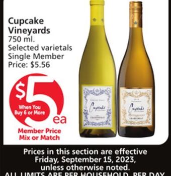 Albertsons Cupcake vineyards offer