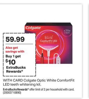 CVS Colgate optic white comfortfit led teeth whitening kit offer